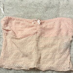 SHEIN Pink Lace Crop Top